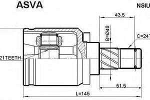 ШРУС ВНУТРЕННИЙ 21x40x24 (NISSAN ALMERA N16 (UKP) 2003-2006) ASVA NSIUN16B на NISSAN SENTRA II Наклонная задняя часть (N