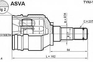 ШРУС ВНУТРЕННИЙ 23X34X23 (TOYOTA LVNCRETRNMRN AE100 1991-1998) ASVA TYIUYAR15 на TOYOTA IST (NSP1_, NLP1_, ZSP1_, NCP11_