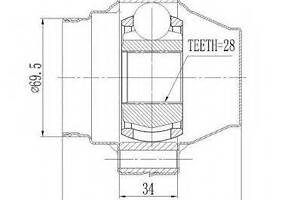 ШРУС ВНУТРЕННИЙ 28x112 (VOLKSWAGEN TOUAREG 2003-2010) ASVA VWIUTG на VW TOUAREG (7LA, 7L6, 7L7)