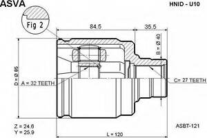 ШРУС ВНУТРЕННИЙ 32X40X27 (HONDA CR-V RD1RD2 1997-2001) ASVA HNIDU10 на HONDA ODYSSEY (RA)