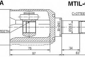 ШРУС ВНУТРЕННИЙ ЛЕВЫЙ 30X41X27 (MITSUBISHI LANCER CS1ACS3ACS9A 2003-) ASVA MTILCSM на MITSUBISHI DION вэн (CR_W)