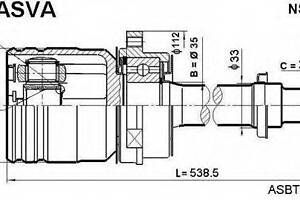 ШРУС ВНУТРІШНІЙ ПРАВИЙ (27x33x29) (NISSAN MAXIMA CEFIRO A32 1994-2000) ASVA NSIP5009 на NISSAN MAXIMA (A32)