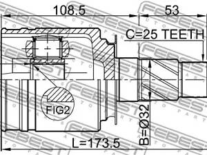 ШРУС ВНУТРЕННИЙ ПРАВЫЙ 22X32X25