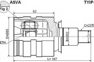 ШРУС ВНУТРЕННИЙ ПРАВЫЙ 23X32X23 (TOYOTA RAV4 SXA1# 1994-2000) ASVA TYIPRAV4 на TOYOTA COROLLA Station Wagon (_E9_)