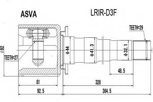 ШРУС ВНУТРЕННИЙ ПРАВЫЙ 27X44X29 (LAND ROVER DISCOVERY III 2005-2009) ASVA LRIRD3F на LAND ROVER LR4 IV (LA)