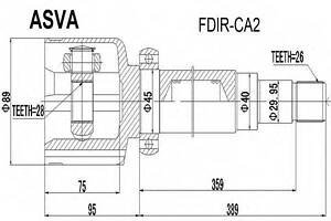 ШРУС ВНУТРЕННИЙ ПРАВЫЙ 28x40x26 ASVA FDIRCA2 на FORD MONDEO IV седан (BA7)