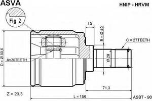 ШРУС ВНУТРЕННИЙ ПРАВЫЙ 30X40X27 (HONDA ACCORD CLCNCM 2002-) ASVA HNIPHRVM на HONDA HR-V (GH)