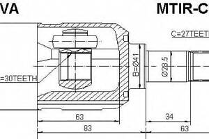 ШРУС ВНУТРЕННИЙ ПРАВЫЙ 30x41x27 (MITSUBISHI LANCER CS9A 2000-2009) ASVA MTIRCSM на MITSUBISHI DION вэн (CR_W)