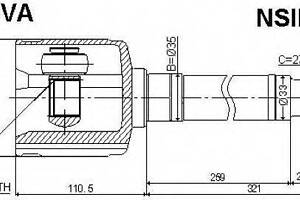 ШРУС ВНУТРЕННИЙ ПРАВЫЙ 33X33X27 (NISSAN QASHQAI J10E 2006-2013) ASVA NSIRJ10 на NISSAN DUALIS (J10, JJ10)