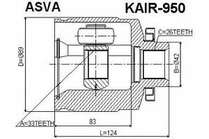 ШРУС ВНУТРЕННИЙ ПРАВЫЙ 33x42x26 (HYUNDAI TUCSON 2004-2010) ASVA KAIR950 на HYUNDAI TUCSON (JM)