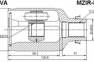 ШРУС ВНУТРЕННИЙ ПРАВЫЙ 33x43x28 (MAZDA 6 GG 2002-2007) ASVA MZIRMP2 на MAZDA MPV Mk II (LW)