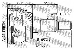 ШРУС ЗОВНІШНІЙ 35X72.8X33 (CADILLAC ESCALADE II 1999-2006) FEBEST 3210ESCIII