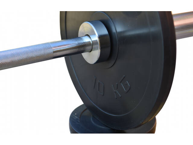 Штанга олімпійська 300 кг з прогумованими металевими дисками RN-Sport - Фото 5