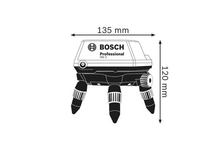 Штатив для нівеліра Bosch Professional RM3, 35х63х120мм, поворотний, пульт, 0.5кг (0.601.092.800) - Фото 2
