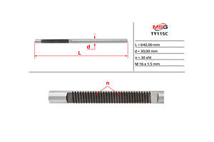 Шток рулевой рейки без ГУР TY115C