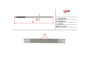 Шток рульової рейки з ЕПК HO401.NLF0.C HONDA Civic 4D 05-12