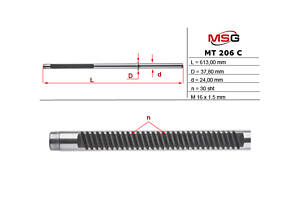 Шток рульової рейки з ГПК MT206C MITSUBISHI Lancer IX 03-11