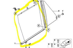 Шторка бічних дверей сонцезахисна BMW X5 E53 (2003-2006) рестайл 51167001148