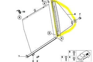 Шторка бічних дверей сонцезахисна BMW X5 E53 (2003-2006) рестайл 51168266357