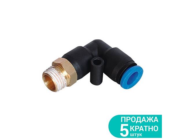 Штуцер цанговий (кутовий) Ø6 МТ 3/8' SIGMA (7027101) - Фото 1