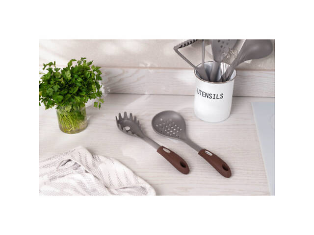 Шумовка Ardesto Gemini, 32см, нейлон, сіро-коричневий (AR2135PG) - Фото 2