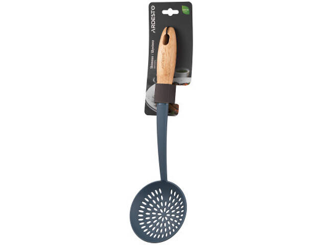 Шумовка Ardesto Midori, 34.5см, нейлон, дерево, синій (AR2122PG) - Фото 1