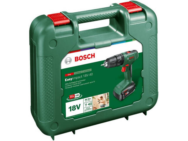 Шуруповерт Bosch EasyImpact 18V-40 18В 2х2Агод 2038Нм 0-4300-1630обхв кейс ЗП набір з (0.603.9D8.109) - Фото 5