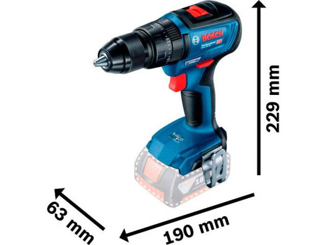 Шуруповерт Bosch GSB 18 V-50, 18В, 28/50 Нм, 20+2, 0-460-1800об/мин (без АКБ и ЗУ) (0.601.9H5.106) - Фото 8