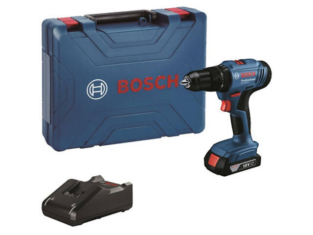 Шуруповерт Bosch GSB 183-LI 18V, 1х2Ah, 21-56 Нм, 374-1815 об/мин, кейс, 1.2 кг (0.601.9K9.101) - Фото 1