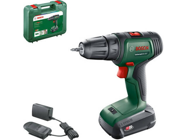 Шуруповерт Bosch UniversalDrill 18V 18В 1х1.5Агод 20Нм 0-4400-1450обхв кейс ЗП 1.3кг (0.603.9D4.001) - Фото 2
