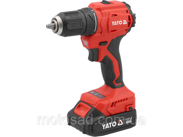 Шуруповерт-дриль акумуляторний безщітковий YATO 18 В 2x2 А·год 45 Нм Ø13 мм YT-8277905 - Фото 1