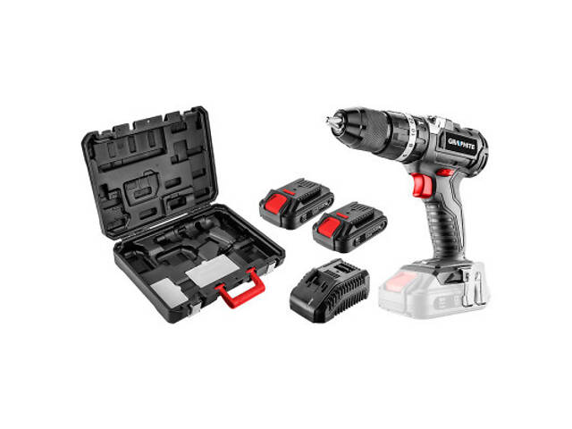 Шуруповерт Graphite Energy+ 18V безщітковий 2х2Ah, 58Нм, 0-500·0-1700об/хв, кейс (58G020-SET2) - Фото 1