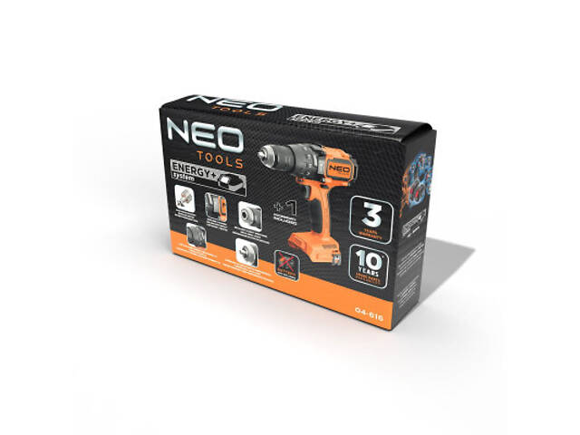 Шуруповерт Neo Tools Energy+ 18V, безщітковий, 100Нм, 0-480/0-1900об/хв 1.56кг (без АКБ і ЗУ) (04-616) - Фото 5