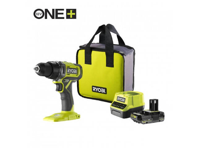 Шуруповерт Ryobi ONE+ RDD18-1C20S 18V, 1х2Ah, 52Нм, 450/1750об/мин, сумка (5133005519) - Фото 1