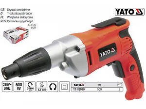 Шуруповерт сетевой YATO Польша W=500 Вт 1600 об/мин YT-82070