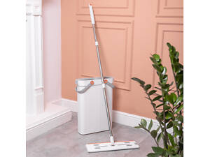 Швабра с ведром для мытья пола с отжимом, плоская насадка из микрофибры, набор для уборки дома HP-35015-18