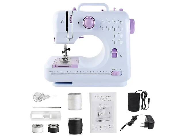 Швейна машинка з 12-рядковим оверлоком і притискною педаллю + котушки 2 шт. - Фото 7