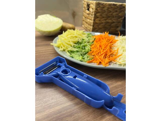 Шатківниця для капусти ніж для нарізки овочів соломкою та корейської моркви з підставкою «Принцеса кухні» Зелений - Фото 2