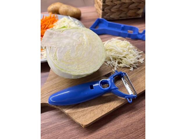 Шатківниця для капусти ніж для нарізки овочів соломкою та корейської моркви з підставкою «Принцеса кухні» Зелений - Фото 3