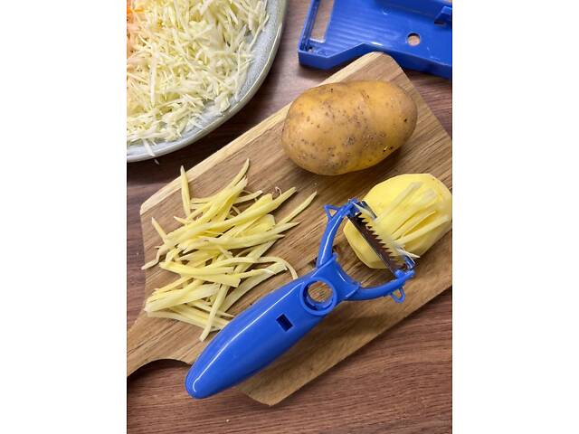 Шатківниця для капусти ніж для нарізки овочів соломкою та корейської моркви з підставкою «Принцеса кухні» Зелений - Фото 6