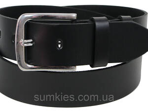 Широкий шкіряний чоловічий ремінь під джинси 5 см Skipper 1609-50 чорний