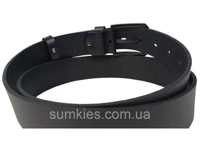 Широкий чоловічий джинсовий шкіряний ремінь під джинси Skipper чорний 4,5 см - Фото 7