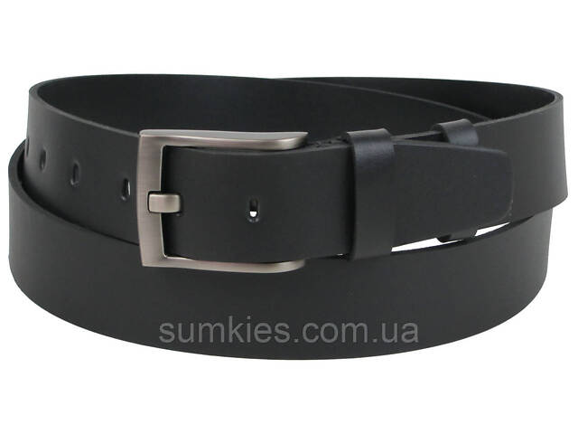 Широкий чоловічий шкіряний ремінь під джинси Skipper чорний - Фото 1