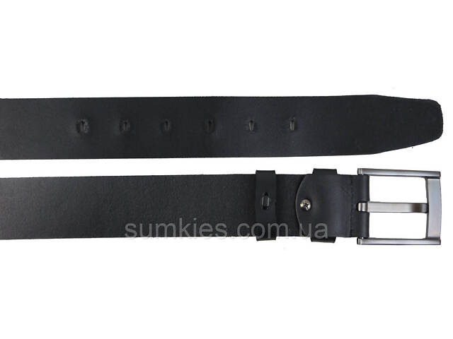 Широкий чоловічий шкіряний ремінь під джинси Skipper чорний - Фото 4