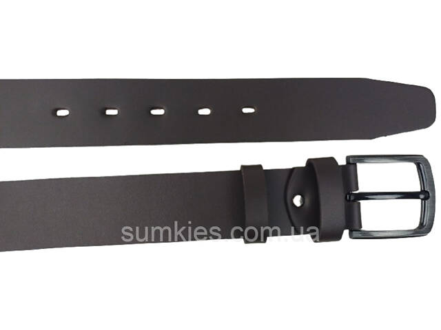 Широкий чоловічий ремінь під джинси Skipper темно-коричневий 4,5 см - Фото 3