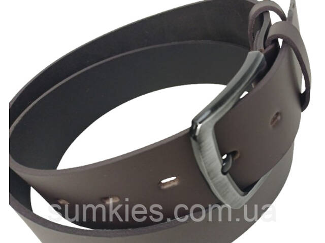 Широкий чоловічий ремінь під джинси Skipper темно-коричневий 4,5 см - Фото 5