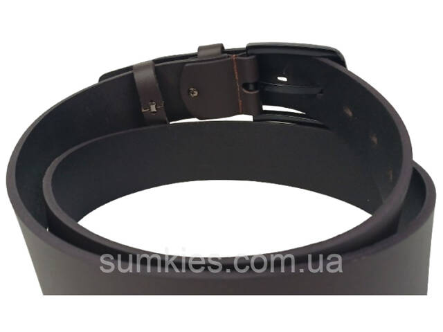 Широкий чоловічий ремінь під джинси Skipper темно-коричневий 4,5 см - Фото 6