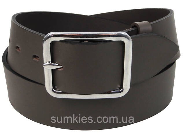 Широкий чоловічий ремінь Skipper, Україна темно-коричневий - Фото 1