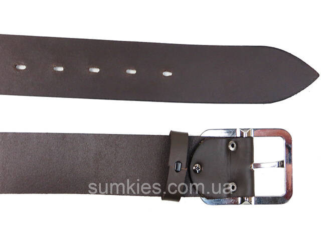 Широкий чоловічий ремінь Skipper, Україна темно-коричневий - Фото 4