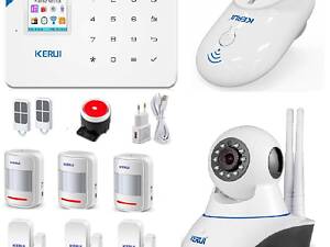 Сигналізація Kerui W18 max Double + WI-FI IP камера + WI-FI розумна розетка (DFJKDFIJUF8FKF)